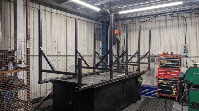 Fabricated and welded large mild steel stillage