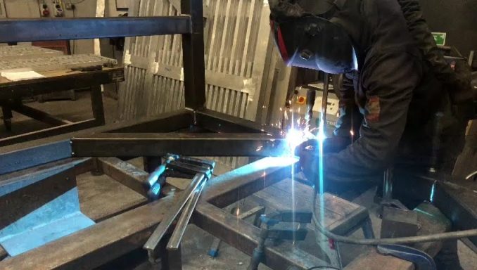 Welding a mild steel saw mill